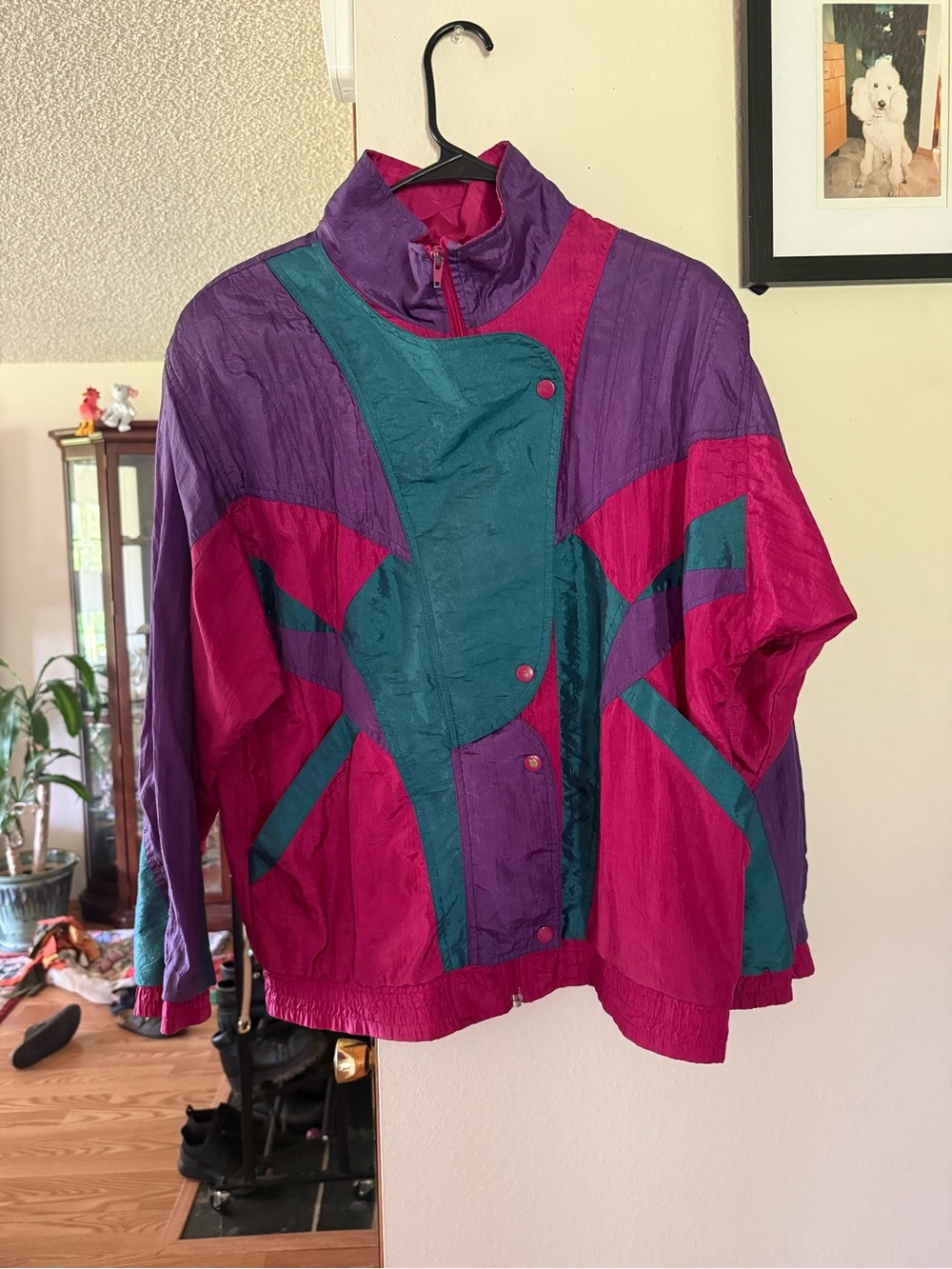 Retro Colorblock Sunterra Jacket in Magenta, Purple & Teal